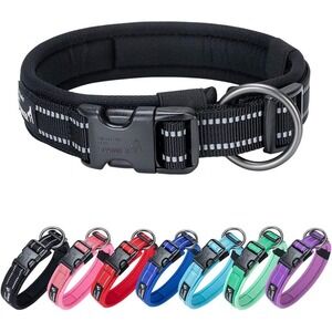 Excellent Elite Spanker Reflective Dog Collar Medium Black (6309)